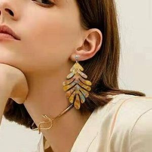 NEW Liza Multi-Color Resin Leaf Earrings